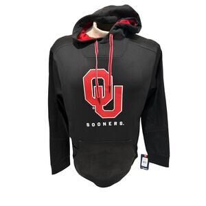 Oklahoma Sooners Fanatics Hoodie Black Red Logo Men’s Size L NWT